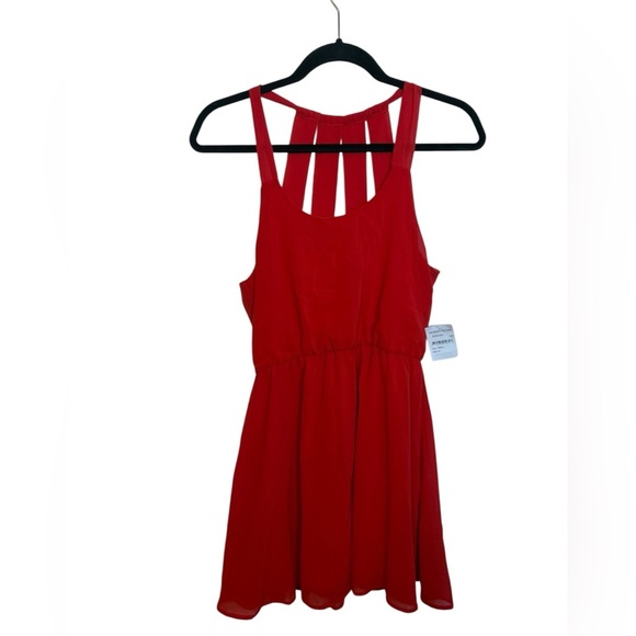 Nwt Dee Elle Red Flowy Fit & Flare Strappy Dress - Picture 1 of 4